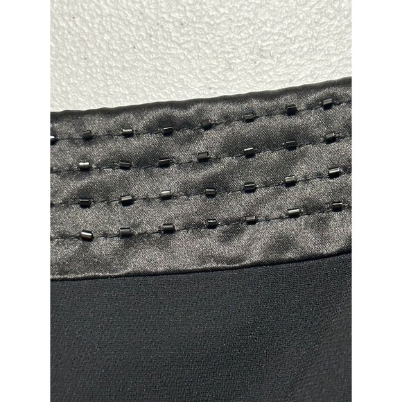 JS Collections Solid Black Spaghetti Strap Boning Beaded Lined Dressy Top Sz 10 - Picture 4 of 7